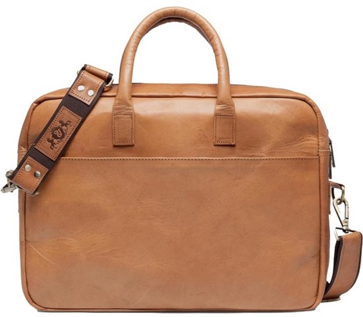 Laptoptas Leer - Schoudertas Aktetas - Zakelijk Gebruik - Handgemaakt Echt Leer - 30 x 40 x 9 cm - Bruin