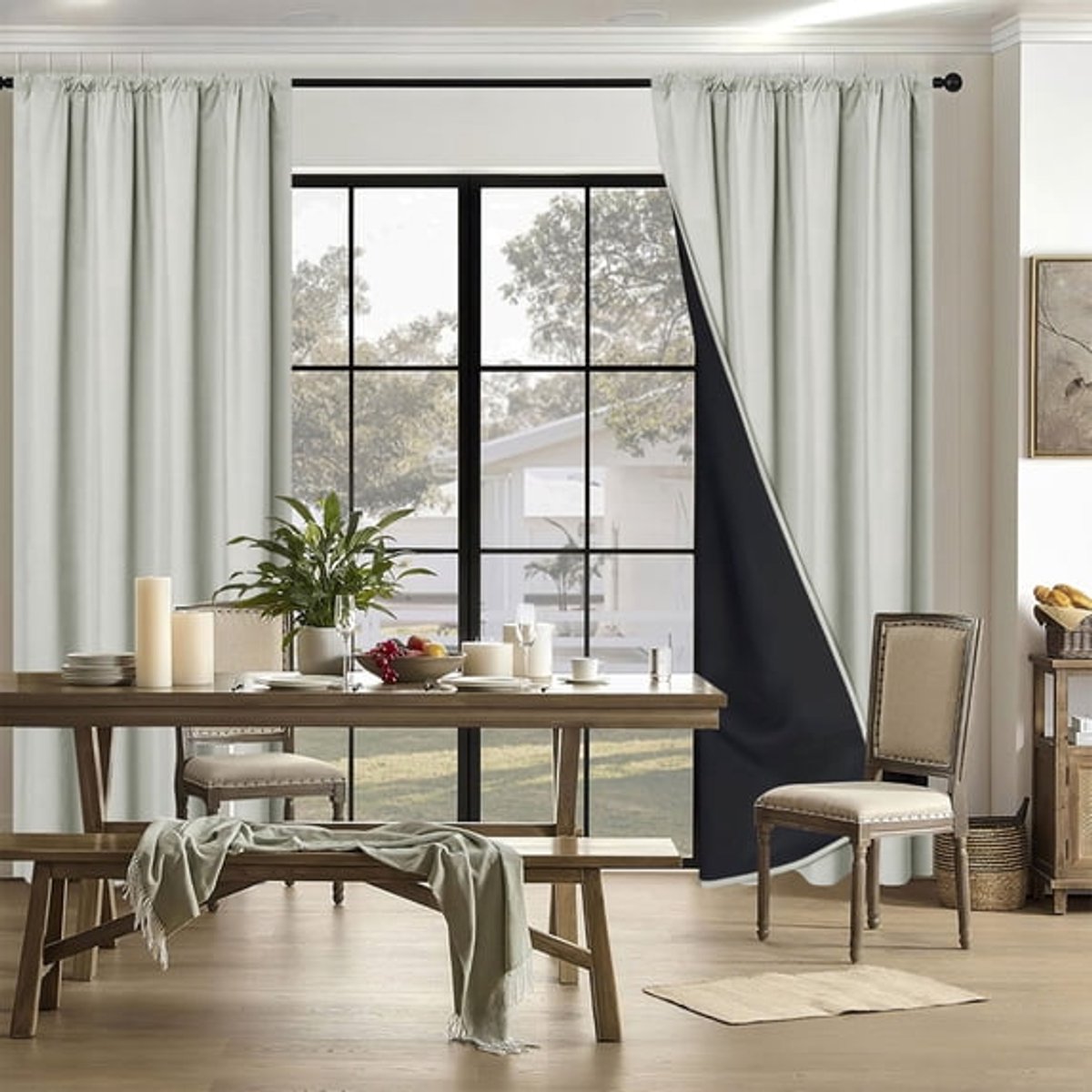 Ulisem Verduisterende Gordijnen Van Polyester Met Stangzak - Woonkamer Slaapkamer Gordijnen - Lichtblokkerend - Warmte-isolerend - Geluiddempend En Privacybeschermend - Beige - 200x100cm