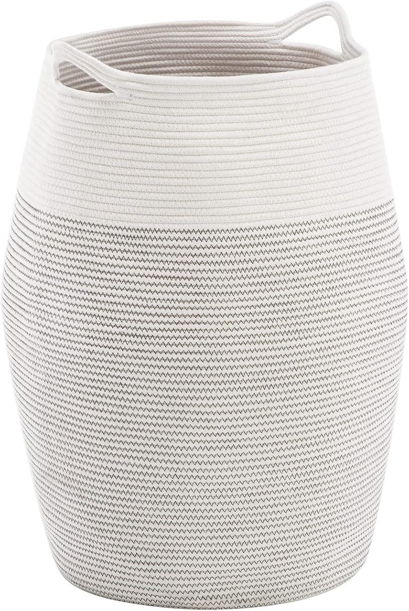Dailygoods- Wasmand 105 Liter - Wasmand met Deksel - Wassen - Wasmand 3 Vakken - Wasmanden - Handgeweven Design - Veilig voor Kinderen en Huisdieren -
