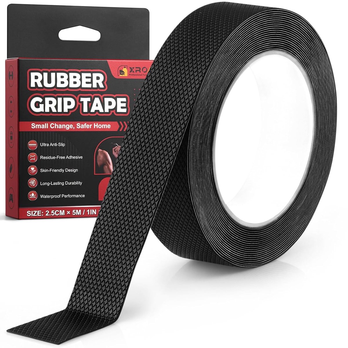 Antislip plakband 2,5 cm x 5 m - rubber - zelfklevend - verbetert grip - ShopVlot