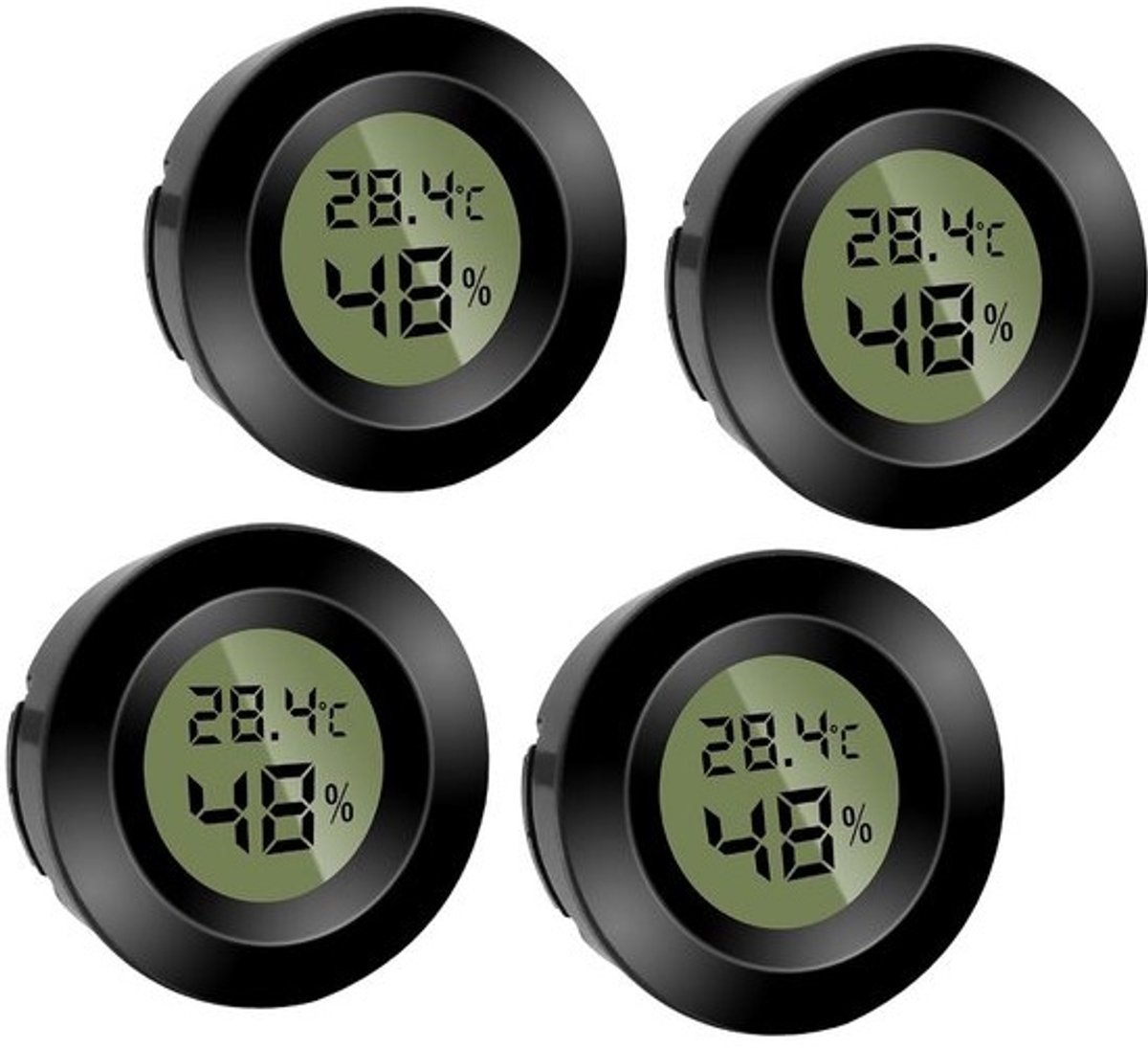 Ronde Digitale Mini Thermometer Hygrometer voor Binnen en Kantoor