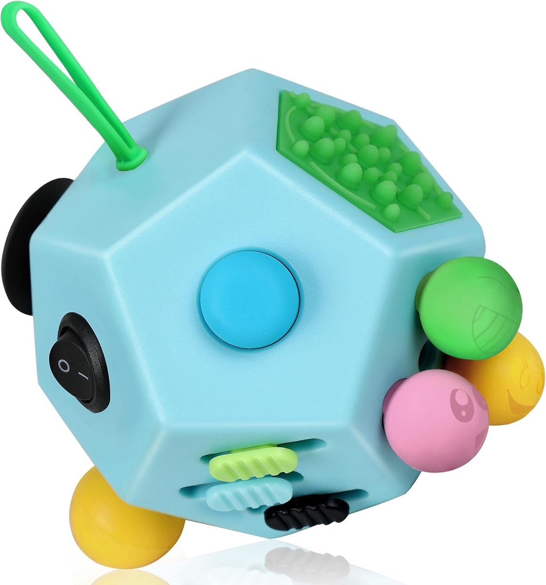 Fidget Cube 12 Sides - Fidget Toys Cube Antsy Labs Original Fidgets Speelgoed Kubussen Voor Volwassenen,Kinderen - ADHD,ADD,ASD - Kantoor,Classroom,Reizen - BY VCOSTORE(Blauw)