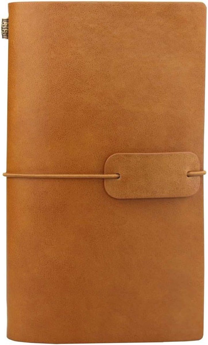 Reisdagboek van leer, reisdagboek, notitieboek van verwisselbaar leer & vintage notitieboek, reisdagboek notebook, 4,72 x 7,87 lnch (geel)