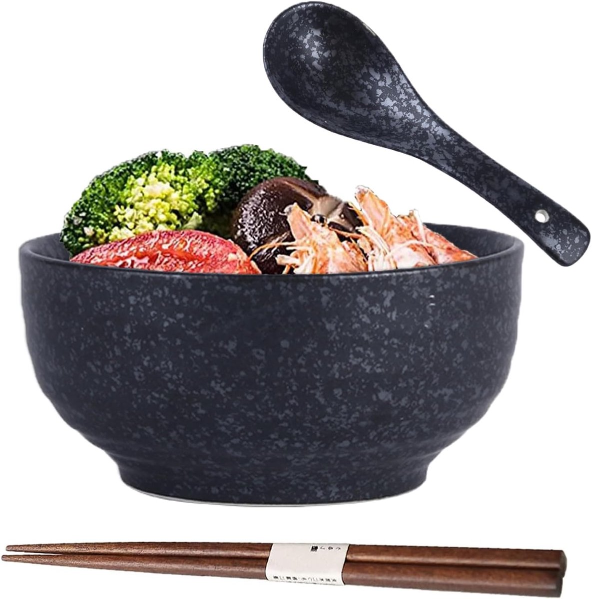 Kom, ramen kommen, ramen kom set, ramen kom met lepel eetstokjes, Japanse ramen kom van keramiek, soepkommen, slakommen