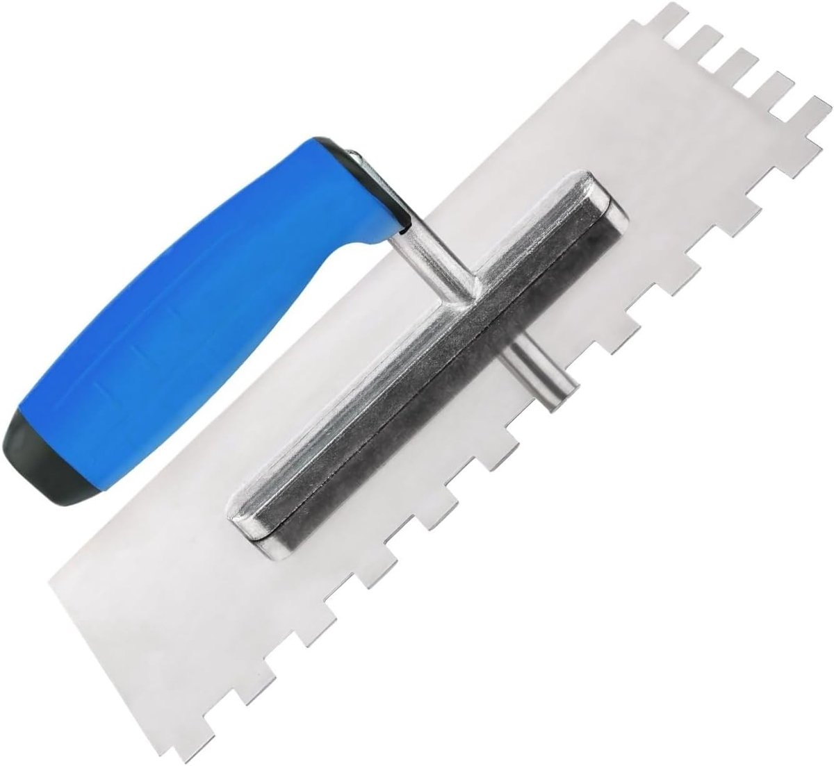 gekerfde tegeltroffel 270 mm - 12 x 12 mm vierkante inkepingkleefstrooier met zachte handgreep voor wand- en vloertegelprojecten, duurzaam en roestbestendig gereedschap (N7812)