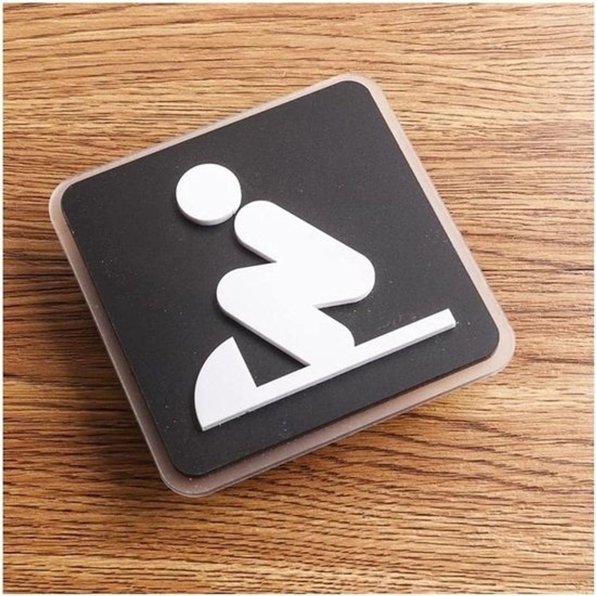 Toiletbordje Heren Dames - WC Deurbordje Acryl - Ruimte Aanduiding - Spiegeloppervlak Sticker - 10x10cm - Onecolor