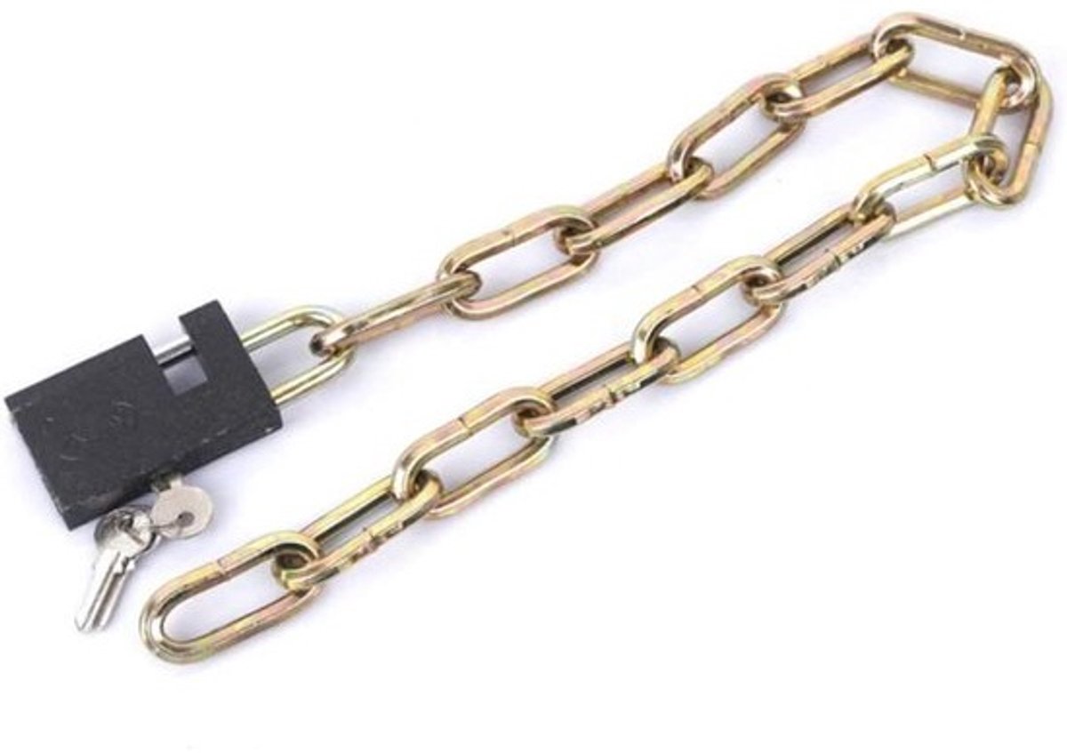 Kettingslot - Fietsslot Motorslot - Diefstal Beveiligen - Gehard IJzeren Ketting - 90 Cm - Goud