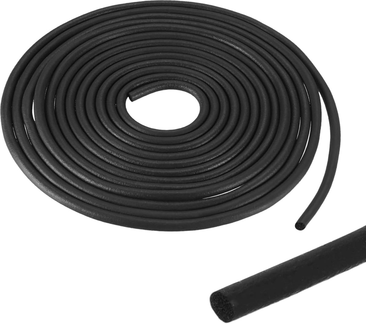 Schuimrubber weerafdichtingsstrip, 0,1 inch 15 ft EPDM-rubber weerstrippen voor het afdichten van spleten gewrichten, scheurvulling, doe-het-zelf pakking, zwart