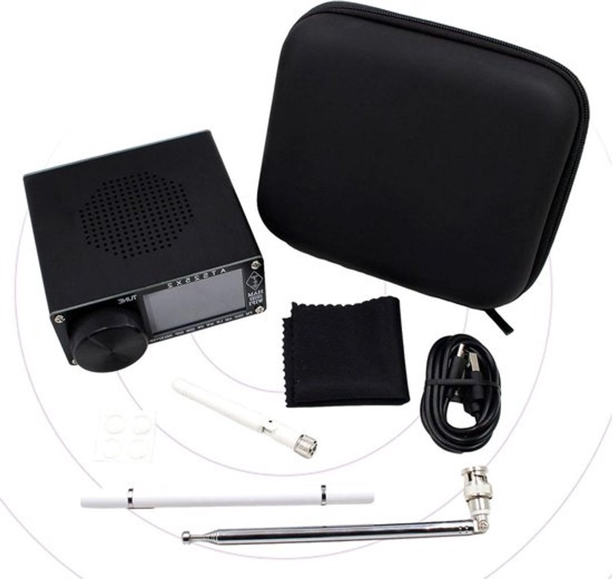 Kortegolf Radio Ontvanger - Wereldomroep Ontvanger - Signalen Ontvangen - 2.4 Inch Kleuren Touchscreen - 11.1x10.2x4.7 cm - Zilver