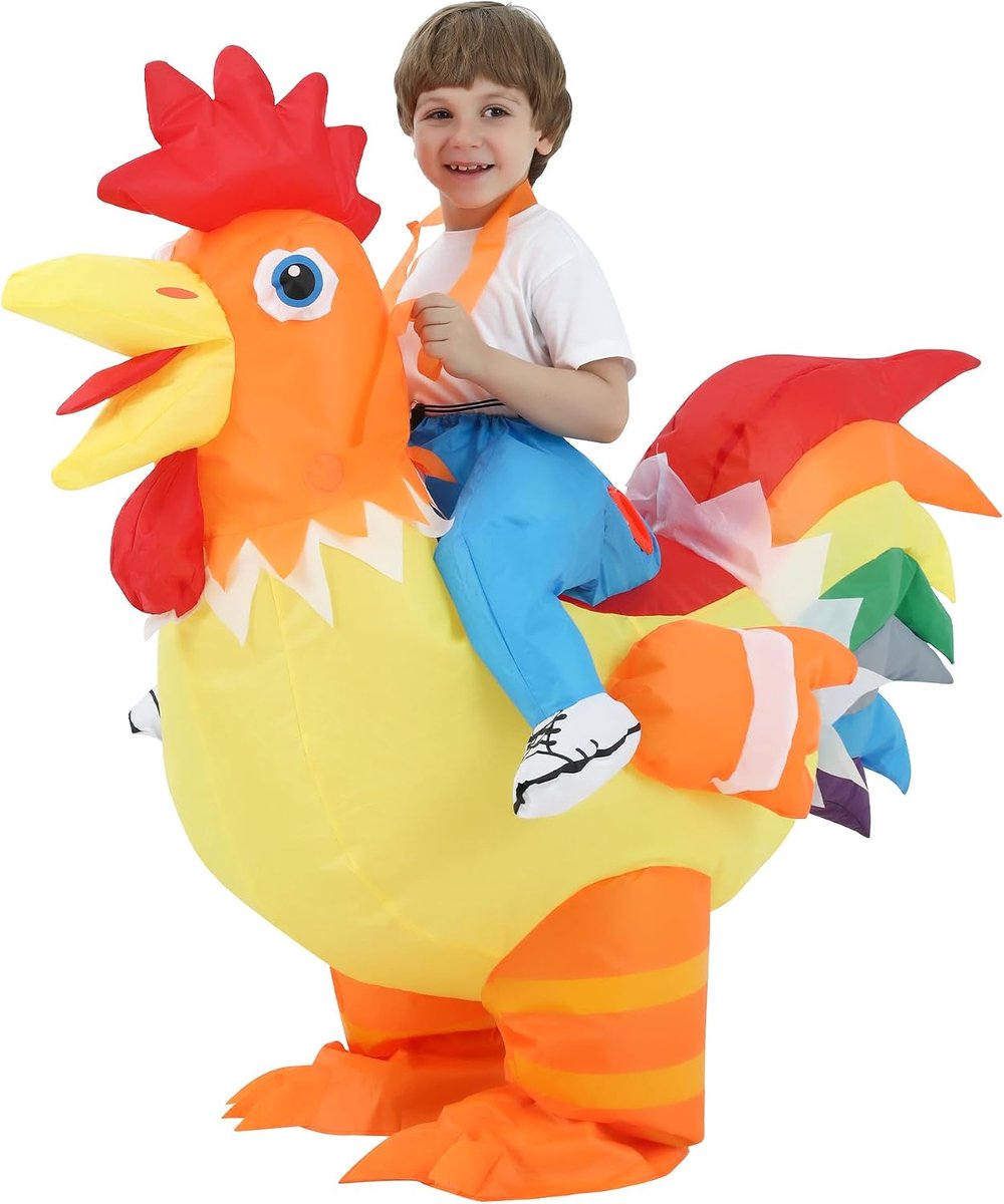Kippenkostuum, Grappig Hanenkostuum, Perfect voor Halloween, Carnaval, Vrijgezellenfeesten, Cosplay en Themapartijen, Eén maat