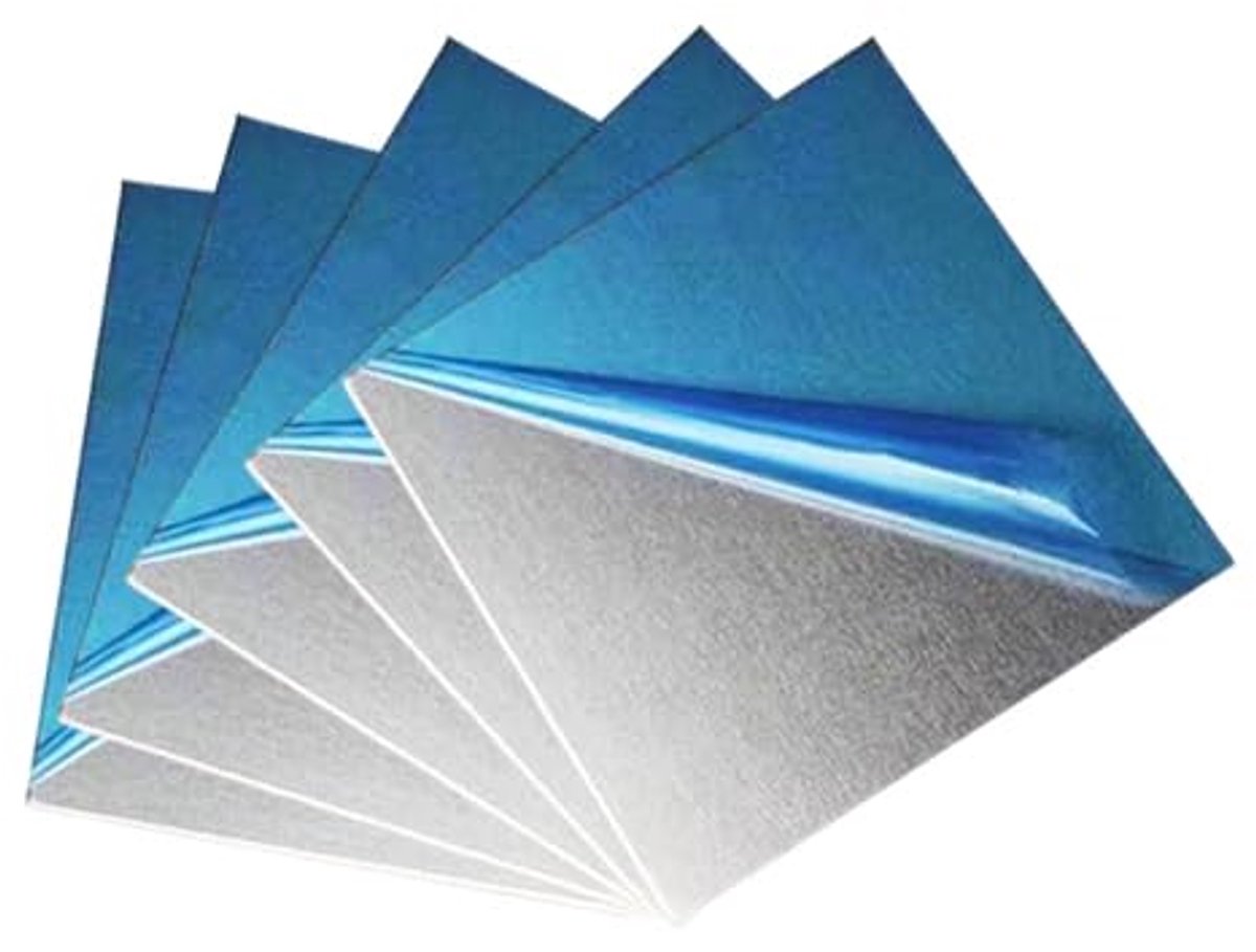 Aluminium plaat, 1060 puur aluminium, 5 stuks. 2 x 100 x 100 mm voor lasergravure, onderdelenbewerking, aangepast volgens tekening