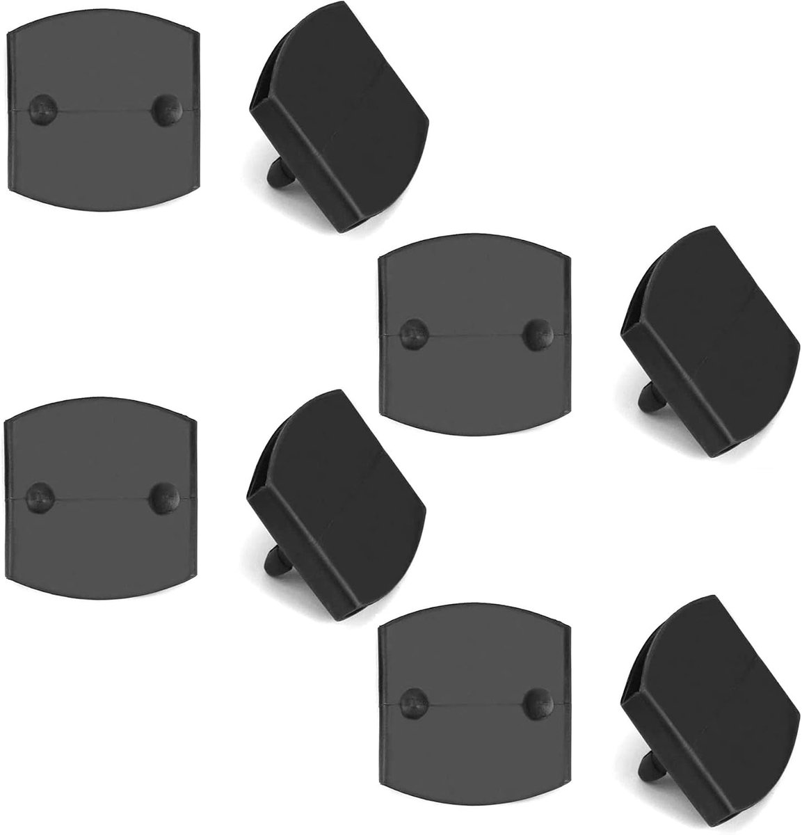 8 stuks lamellenhouders, kunststof zijbeugels, bedribben, set voor bedden, aansluitaccessoires, bed, frame, deksel, reserveonderdelen, zwart (dubbelzijdig 63 mm x 9 mm binnen)