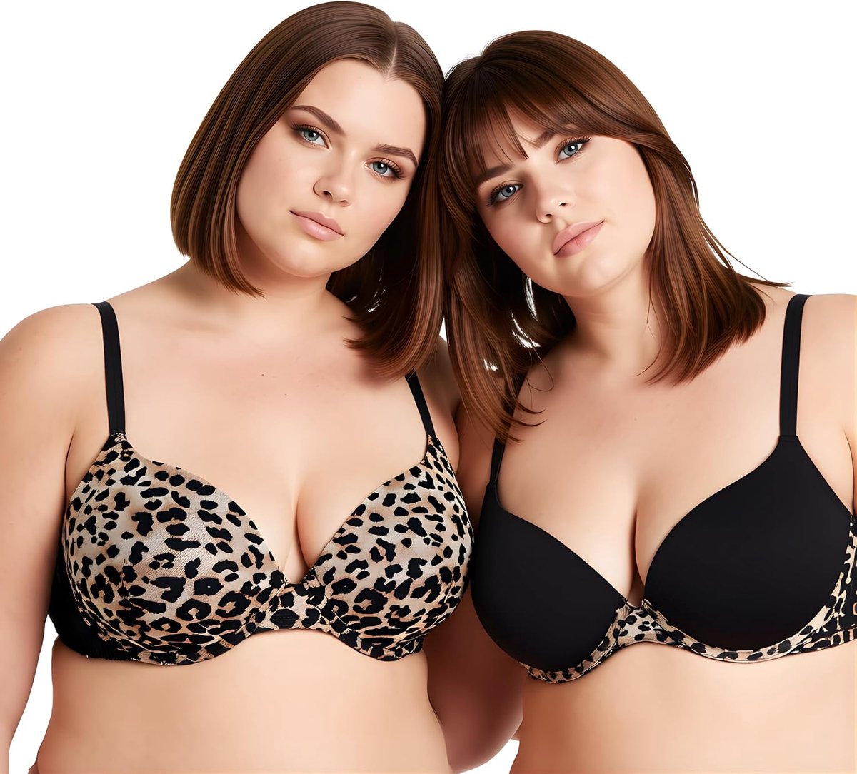 Muse Voeg 1 kopje toe Push Up Beugel Converteerbaar T Shirt BH-x2