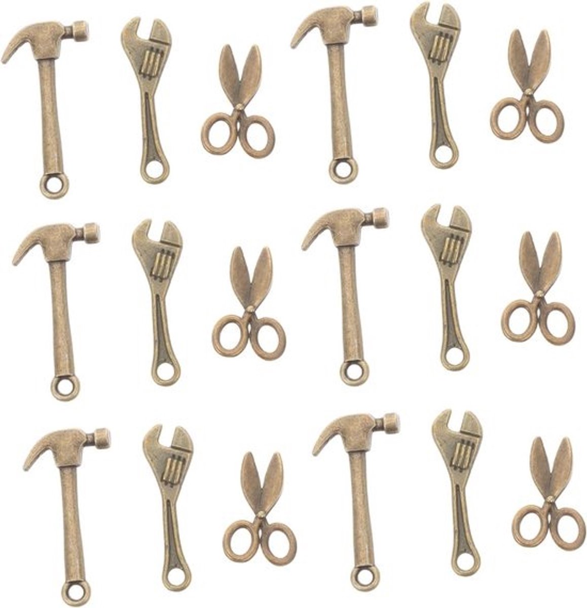Miniatuur Gereedschap Sets - Poppenhuis Accessoires - Hobby Knutselen - Realistische Miniatuur - 10 Sets - Lichtbruin