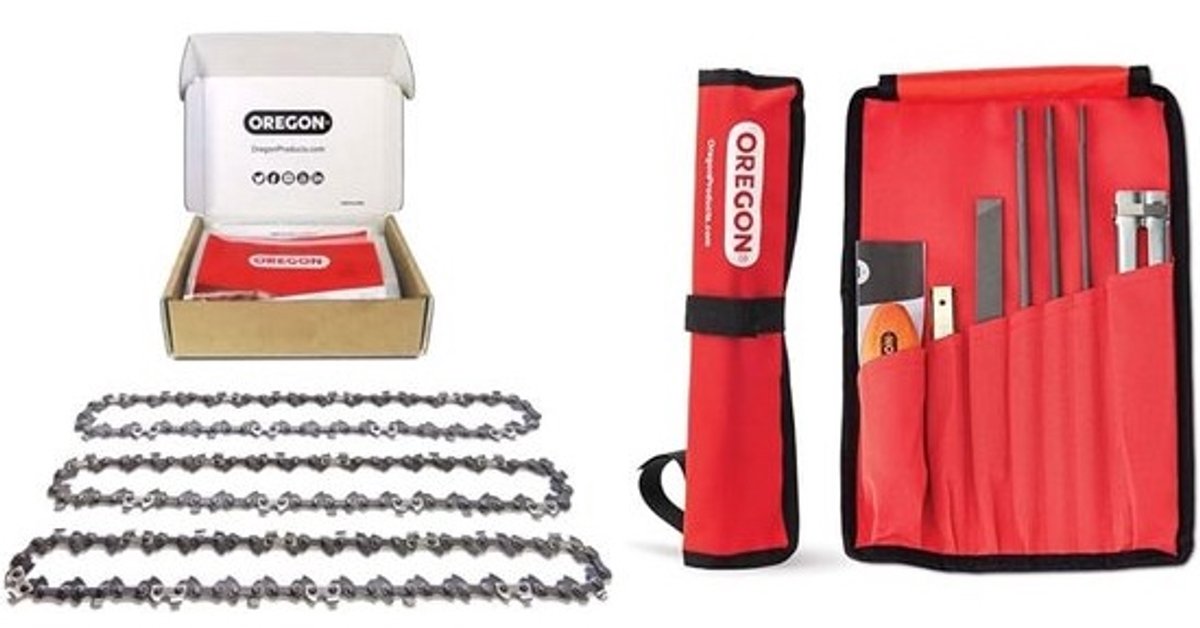 3x Universele Zaagketting .3/8 inch - 1.1mm - 52 Schakels voor 14 Inch Zagen + Vijlenset