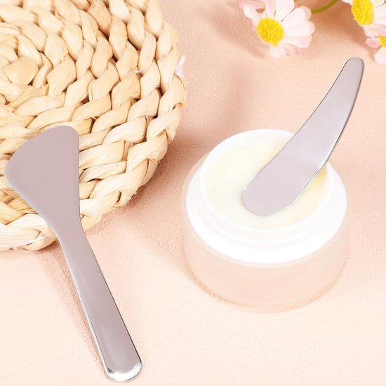 Spatels van roestvrij staal, compacte en draagbare lippenspatel voor huidverzorgingsproducten en lichaamscrèmes, voor reizen en dagelijkse opslag — afbeelding 5