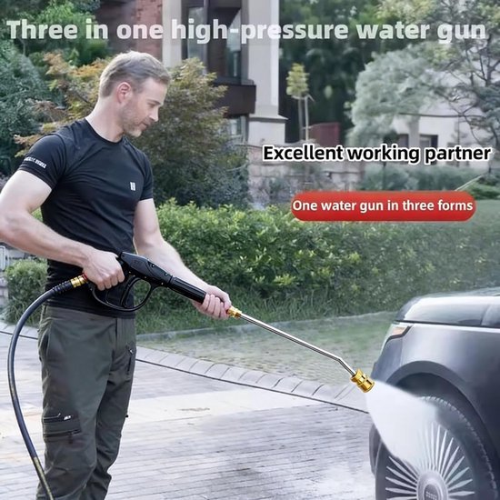 Hogedrukreinigerpistool, hogedrukpistool, hogedrukpistool, een verlengstang en 5 sproeikoppen met een mondstuk, 3000 PSI snelsluiting, hogedrukpistool, voor autowas — afbeelding 5