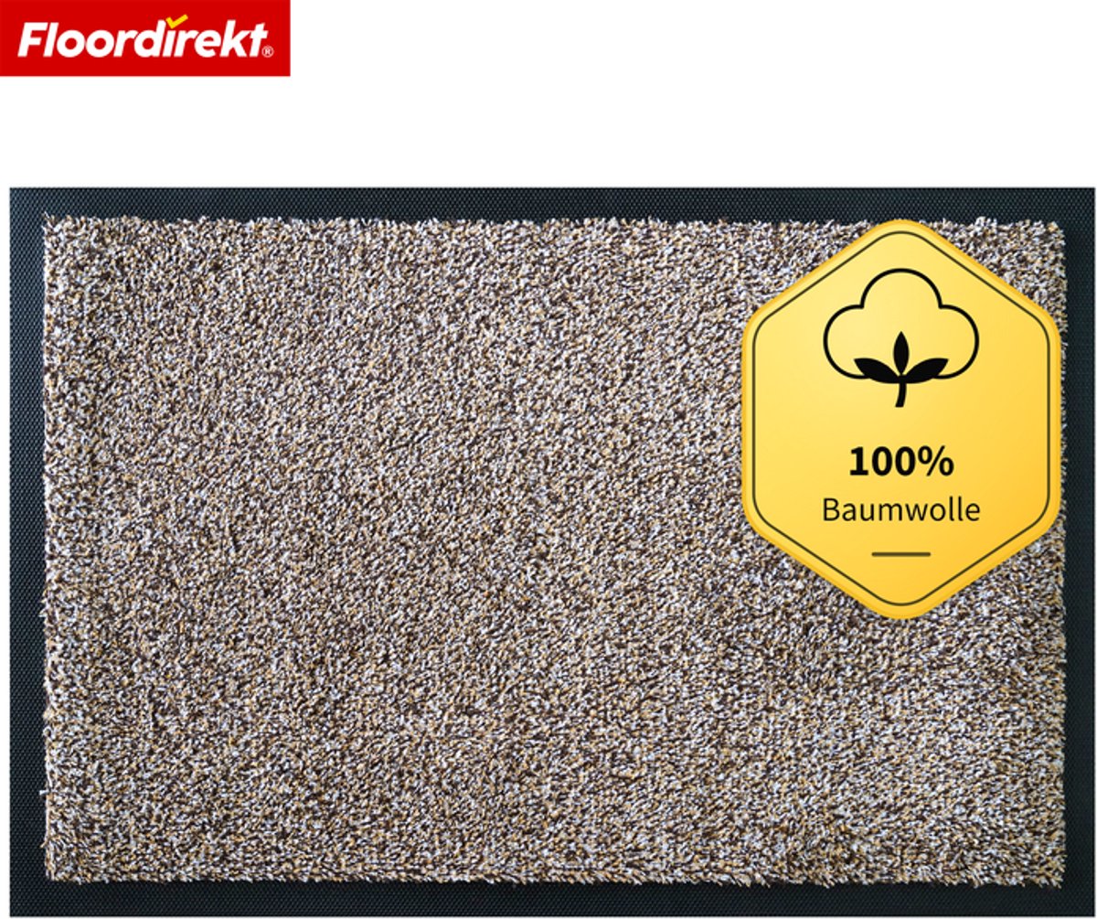 Floordirekt Karat Deurmat – Wasbare schoonloopmat met antislip TPE-rug – Beige – 40 × 60 cm