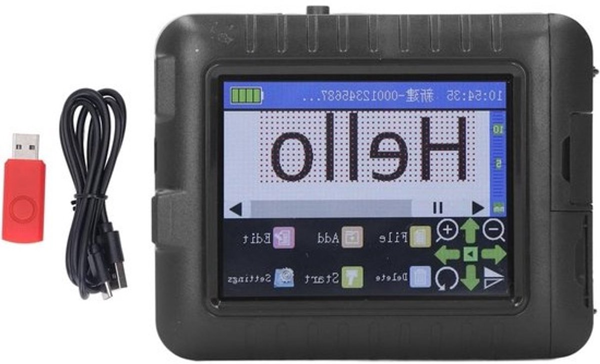 Handheld Inkjet Printer - Codeprinter Draagbaar - Etiketten Printen - 3.5 inch Touchscreen - 4800 x 1200 DPI - Zwart