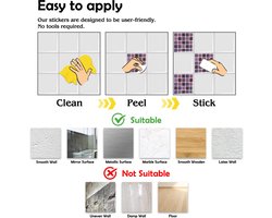 FBBULES 20PCS PVC Tegelstickers, Zelfklevend Stick On Tile Peel and Stick Wallpaper - Waterbestendig Backsplash voor Woonkamer Keuken Mozaïek Stijl (1