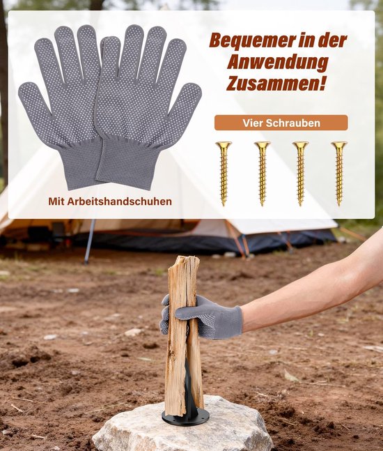 Verticale Houtkloofmachine - Houtklover - Koolstofstaal - Verbeter de Efficiëntie - Stevig en Duurzaam - Zwart — afbeelding 2