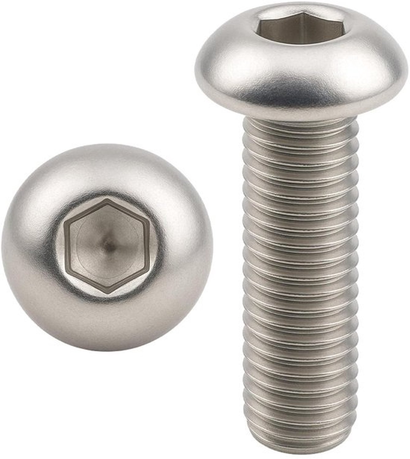 Roestvrijstalen schroef M10 x 25 mm lenskop BTR Ø 10 x 25 mm | Cilinderschroef M10 x 25 mm BHC binnenzeskant (inbussleutel) | roestvrij staal A2-70 (V2A/304) | DIN ISO 7380-1: 50 stuks ProRaje