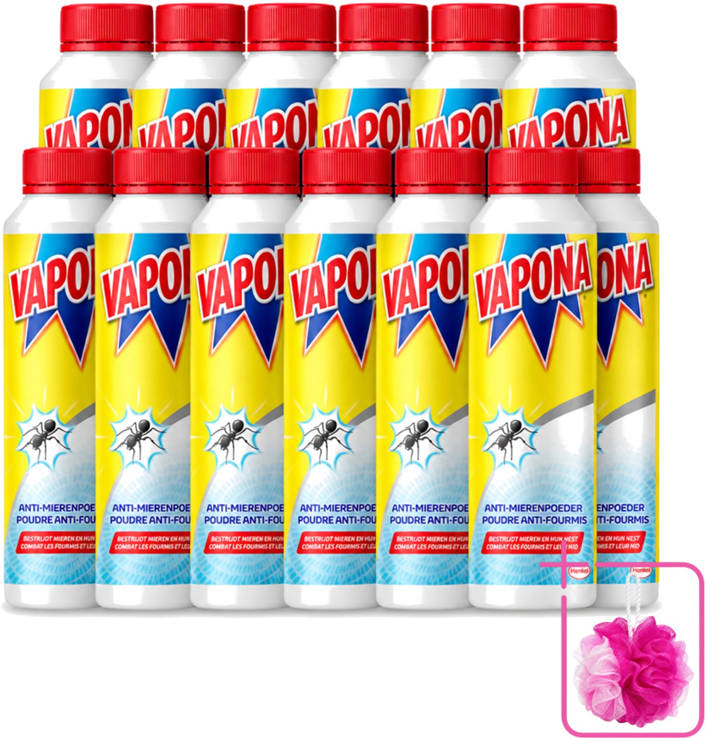 12 x Vapona - Anti Mierenpoeder - Effectief Tegen Hele Kolonie - 150g - Bulkverpakking - Anti mierenpoeder - Douchemop - Mierenbestrijding