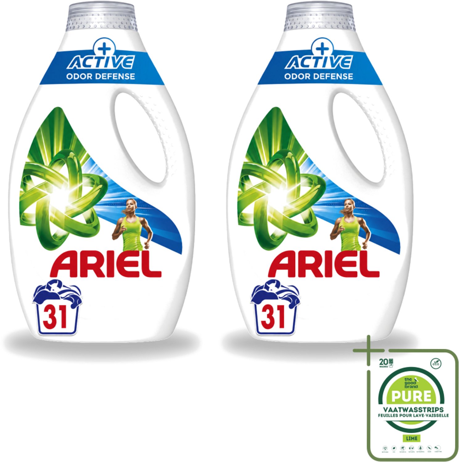 2 x Ariel Original - Actieve Geurbestrijding - Vloeibaar Wasmiddel - Witte en Gekleurde Was - 31 Wasbeurten - Grootverpakking - Actieve Geurcontrole - Vloeibaar Wasmiddel - Wasmiddel Voor Witte En Gekleurde Kleding - Frisse Was - Vlekbestrijding