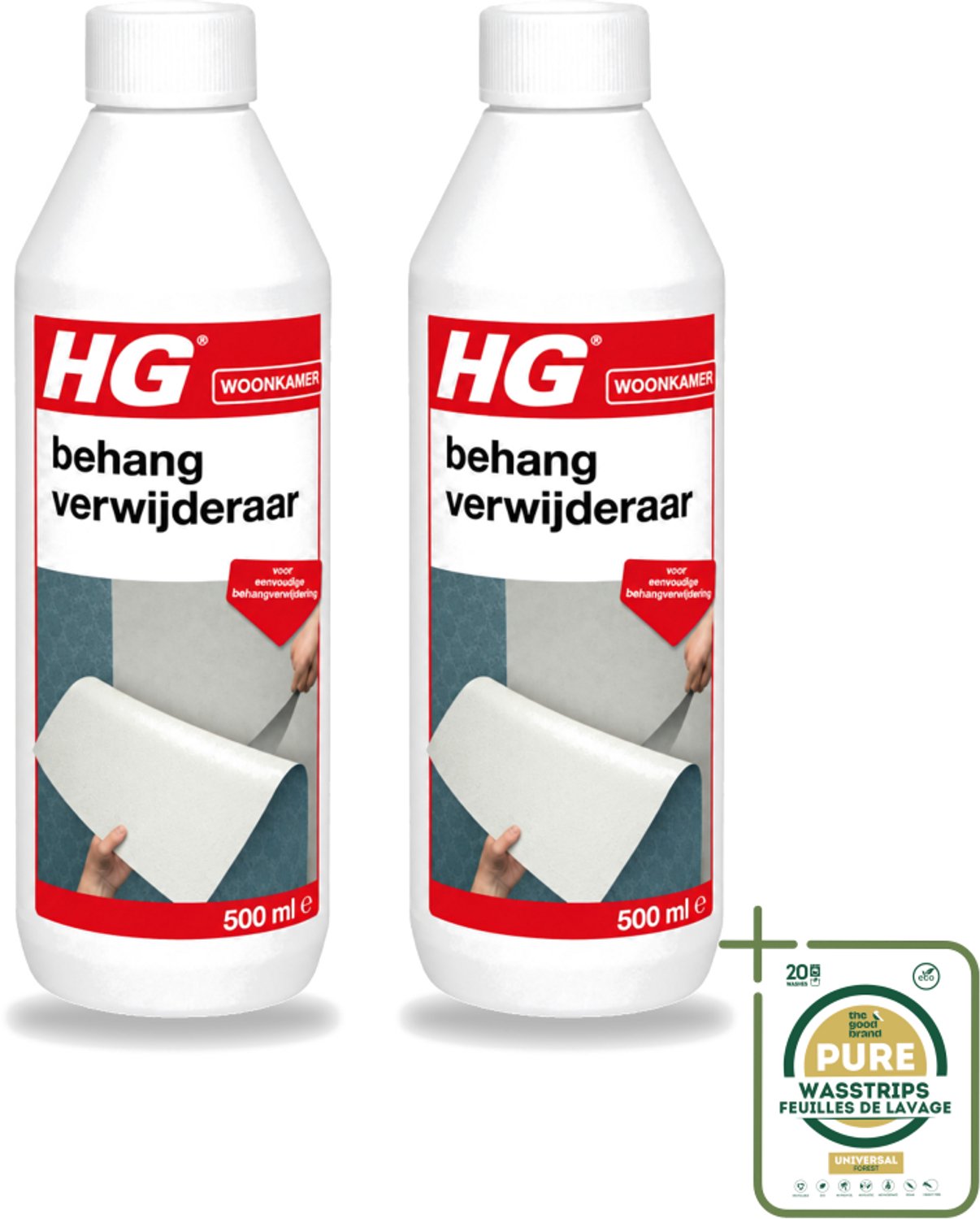 2 x HG - Behangverwijderaar - Voor Eenvoudige Behangverwijdering - 500 ml - Wasstrips - Behangverwijderaar - Behanglijm Verwijderen - Behang Verwijderen - Behang Reinigen - Behang Oplossen