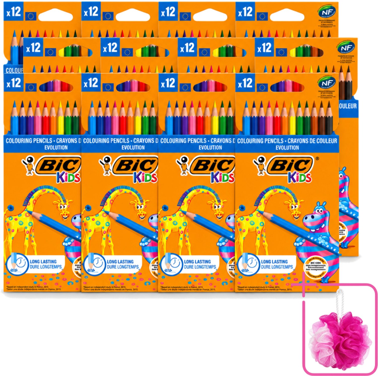 12 x Bic Kids - Kleurpotloden - Diverse Kleuren - Evolution - 12 Potloden - Bulkverpakking - Kleurpotloden voor kinderen - Kleurpotloden evolution