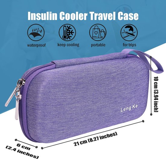 Insulin Cooler Case for Medicine Carrying On, with 2 Gel Ice Pack Travel Pack Keep Cooling Portable Diabetic Bag - ShopVlot — afbeelding 3
