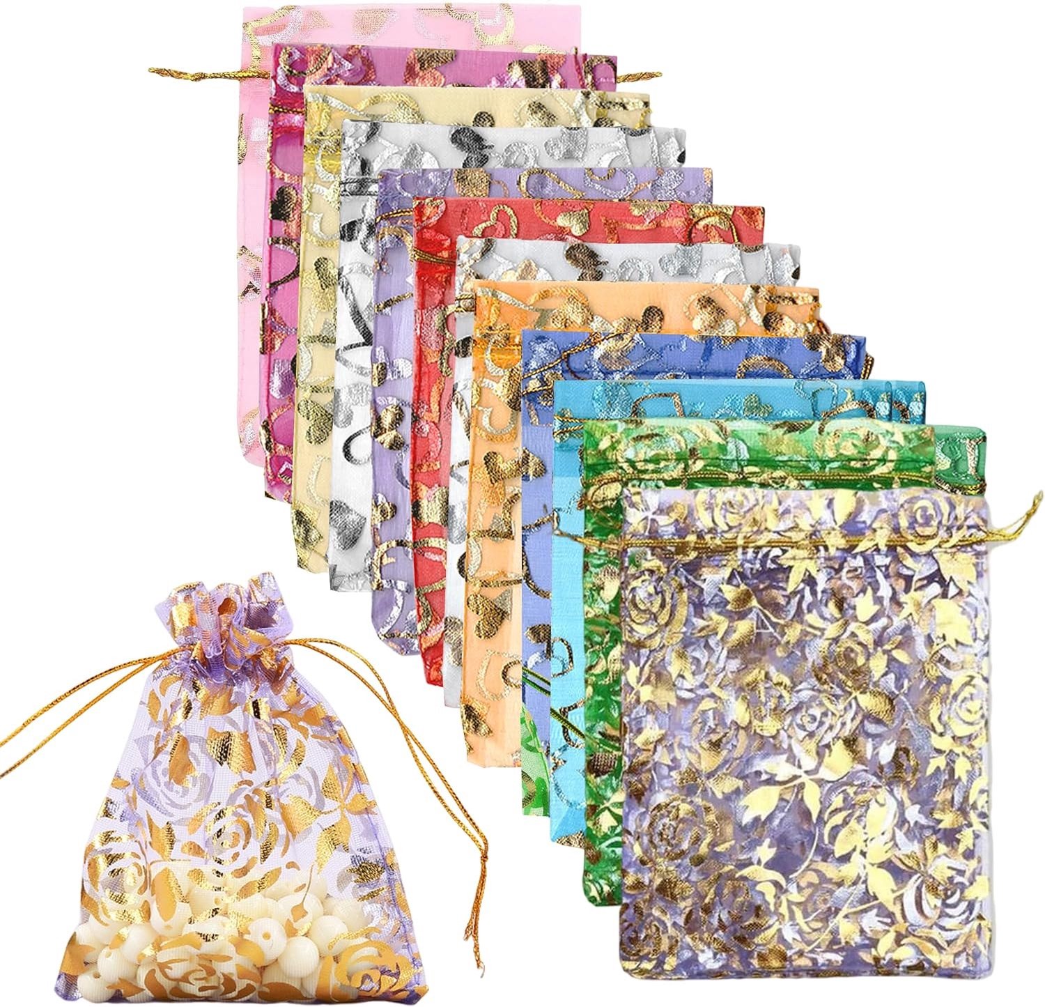 Organzazakjes met Trekkoord - Transparant - 9 x 12 cm - Stevige Organza - Voor Cadeaus en Sieraden