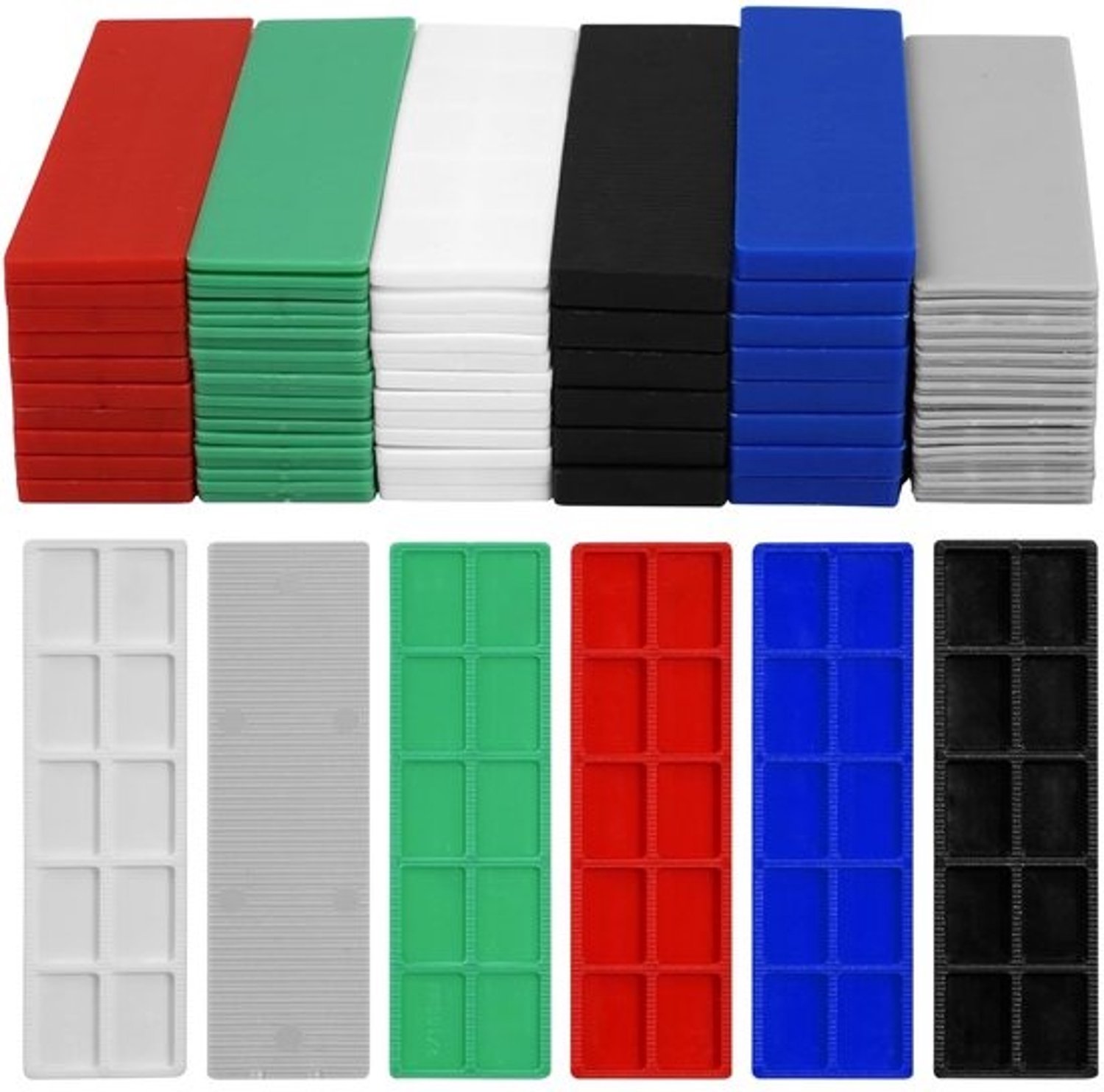 86 stuks afstandhouders kunststof, 6 diktes afstandhouders set, 100 x 28 mm / 4 x 1,1 inch onderlegplaten kunststof voor deuren, ramen en tegelwerkzaamheden