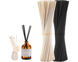 SnelShoppen - 200Pcs Geur Sticks voor Diffusers, Houten Kleur Zwart 20cm x 3mm, Aromasticks voor Thuis, Kantoor, Hotel, Spa, Essentiële Olie