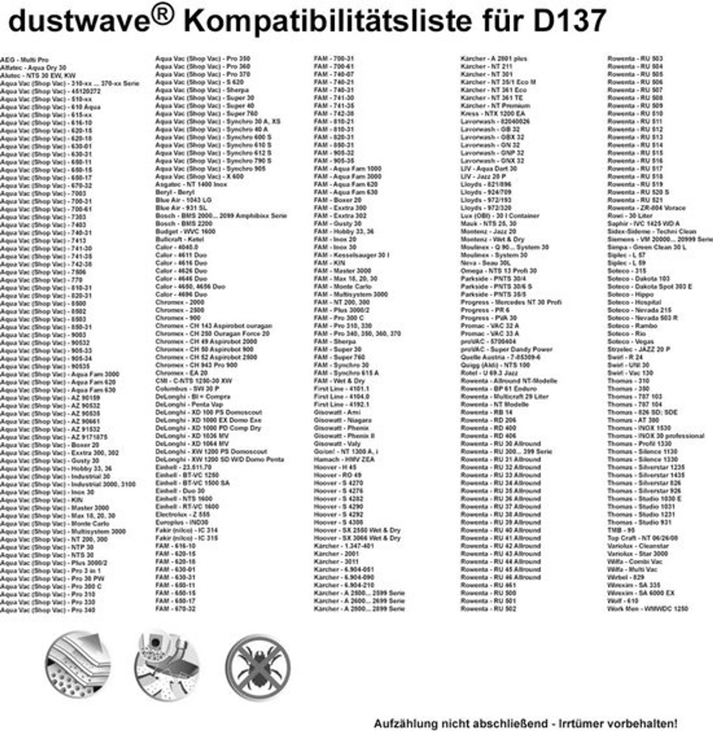Stofzuigerzakken - Filterzakken Vlies - Stofvrij Houden - Hoge Filtratie - 10 Stuks - Wit