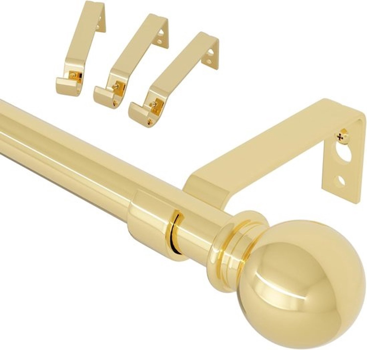 Gouden Gordijnroede - Verstelbare Roede - Raamdecoratie Ophangen - Zwaar Belastbaar Metaal - 80-122 cm Verstelbaar - Goud
