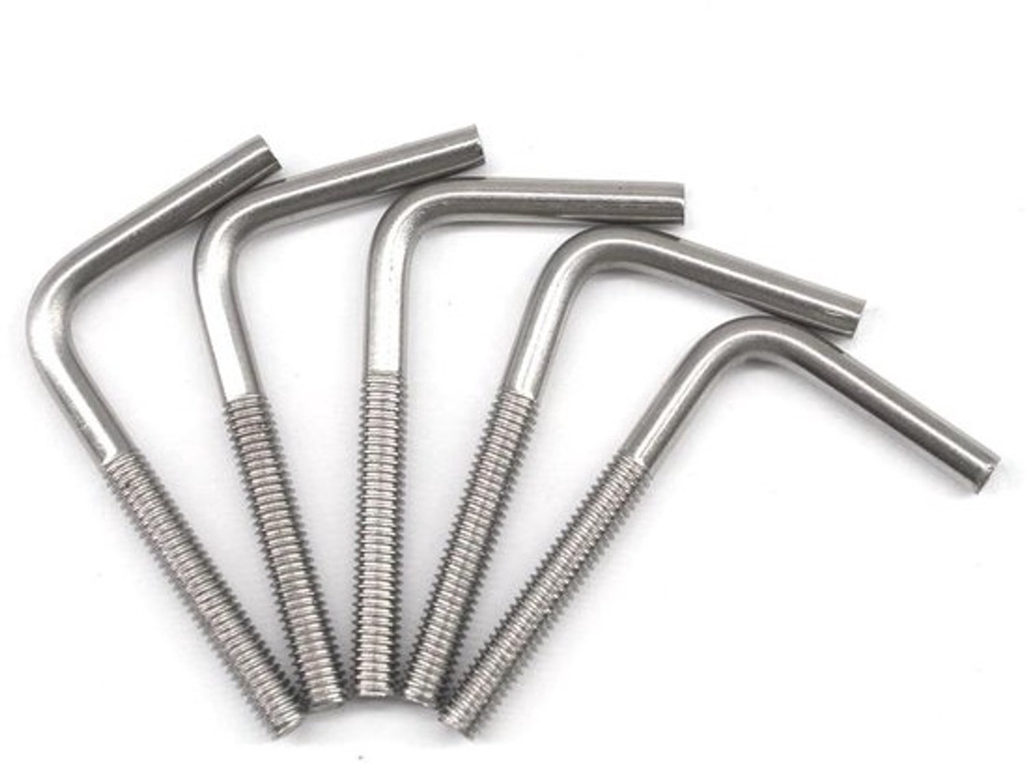 Haakschroeven 20 Stuks - L-vormige Schroeven - Bevestigen van objecten - Roestvrij staal 304 - M5 x 100 mm - Zilver