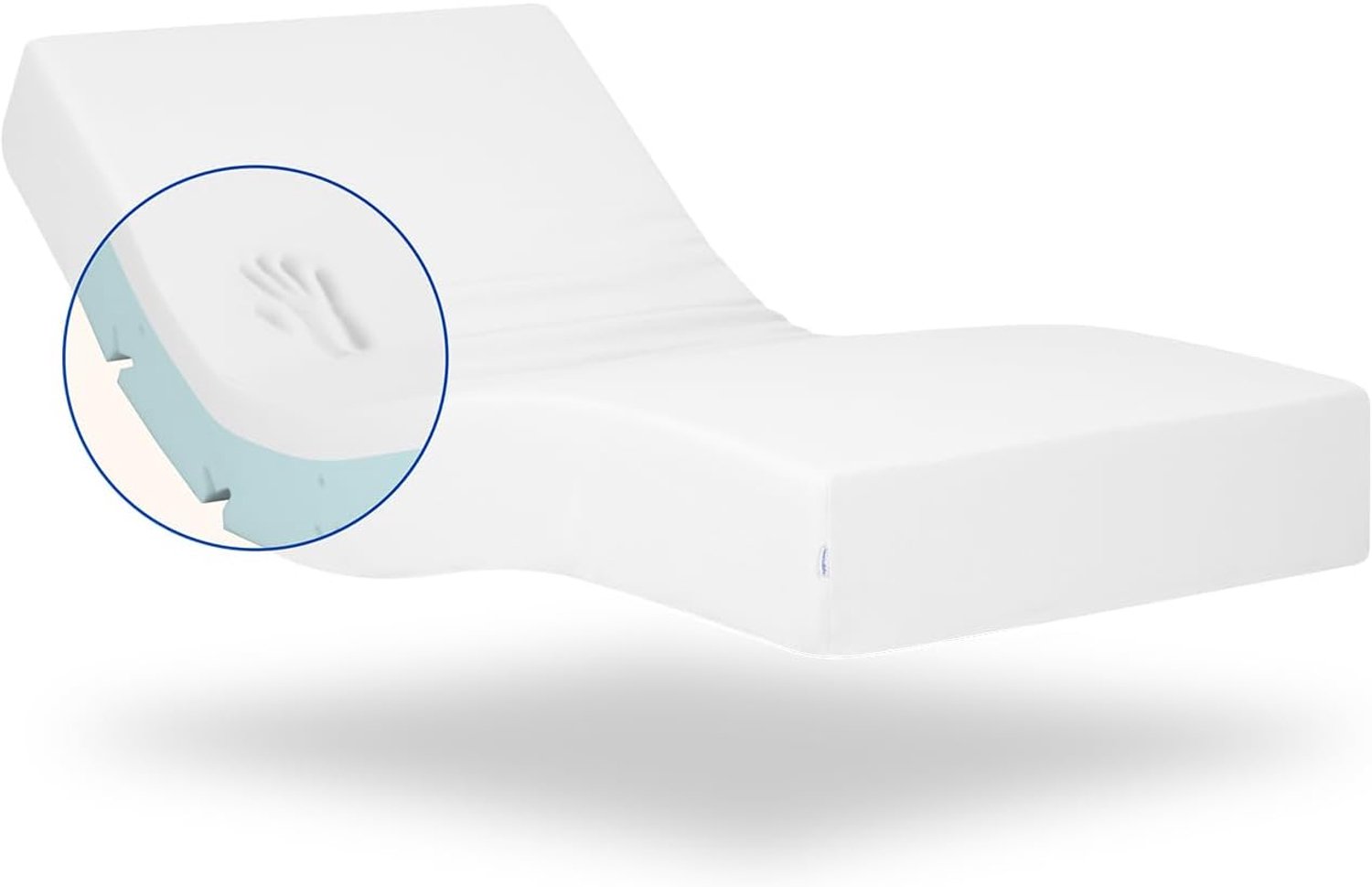 QEVA Matras 80x200cm - Eenpersoons Matras - Schuimmatras - Wit - 200cm x 80cm x 20cm