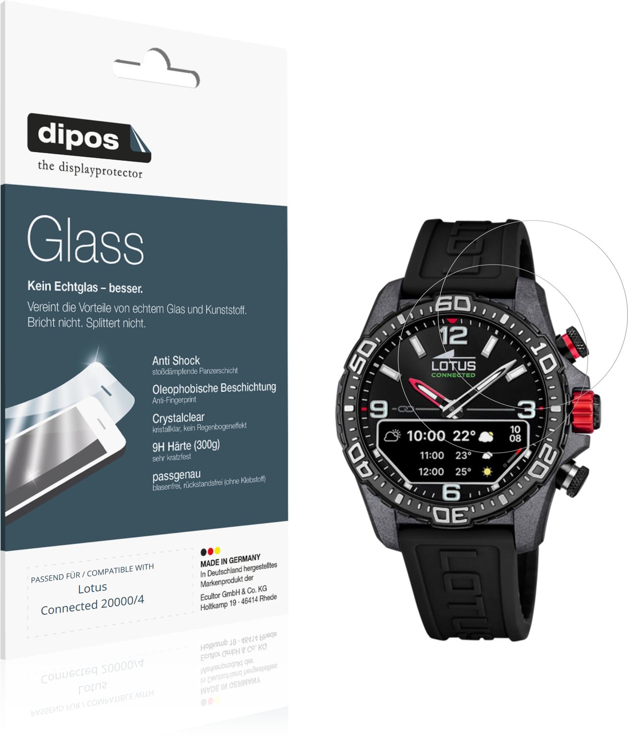 dipos – 2x Pantserfolie geschikt voor Lotus Connected 20000/4 | 9H Screenprotector