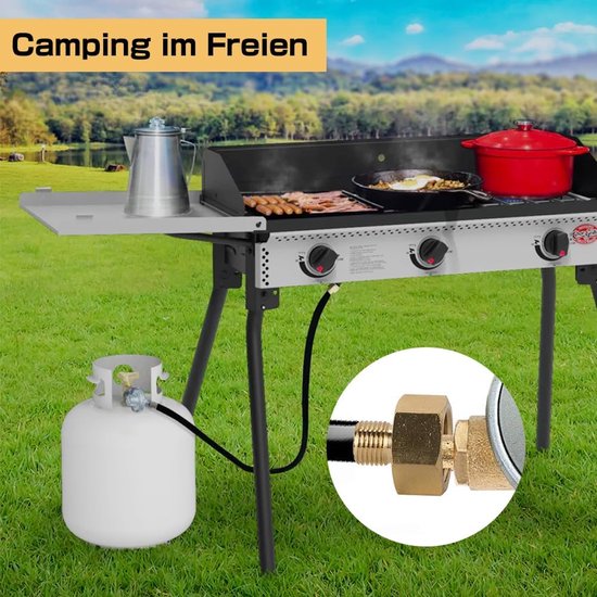 SnelShoppen - 2 Stuks Gas Adapters 1/2 Inch naar 1/4 Inch - Gasfles Adapter 1/2 IG x 1/4 AG - Gas Slang Adapter Connector voor Gasfornuis, Camping Kok — afbeelding 3