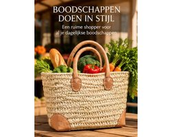 Boodschappentas - Riet - Shopper - Rieten Strandtas - 48 (B) x 35 (H) x 18 (D) cm - Korte Hengsel - Shopping Bag - Ibiza Strandtas - Boodschappentassen Stevig - 100% Natuurlijke Materialen