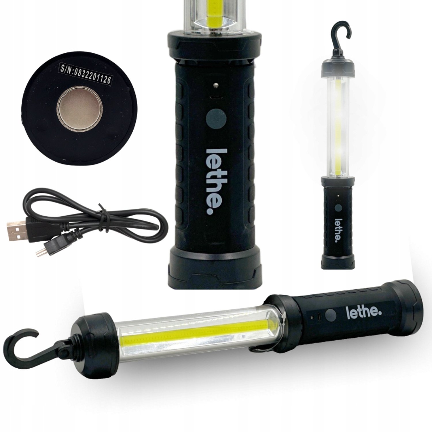 Werkplaatslamp met Magneet en Haak - Oplaadbare LED Zaklamp