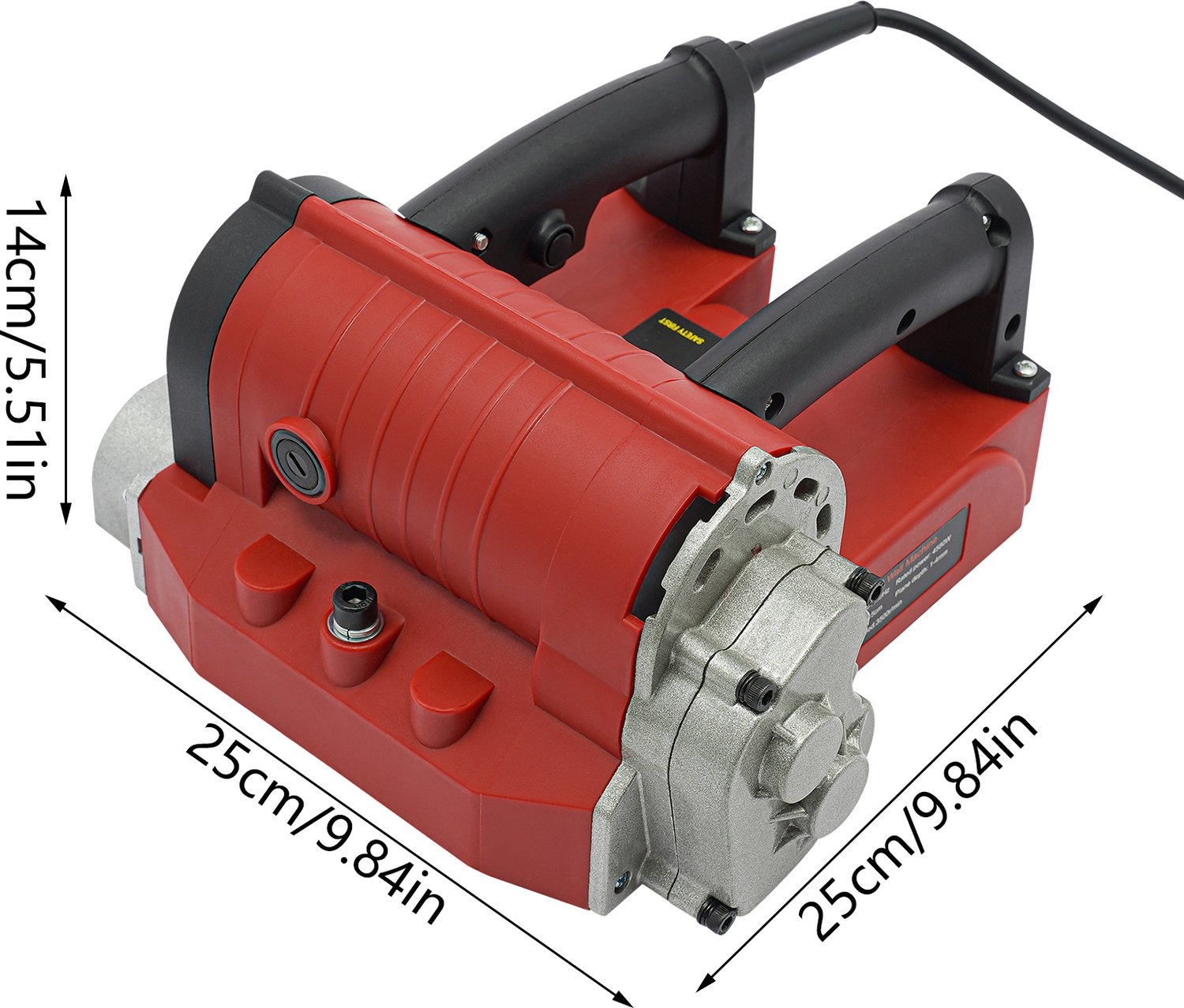 Elektrische Muurschaafmachine Rood - 4580 W Vermogen - 15 cm Schaafbreedte - Wolfraamstaal - Voor Muurrenovatie