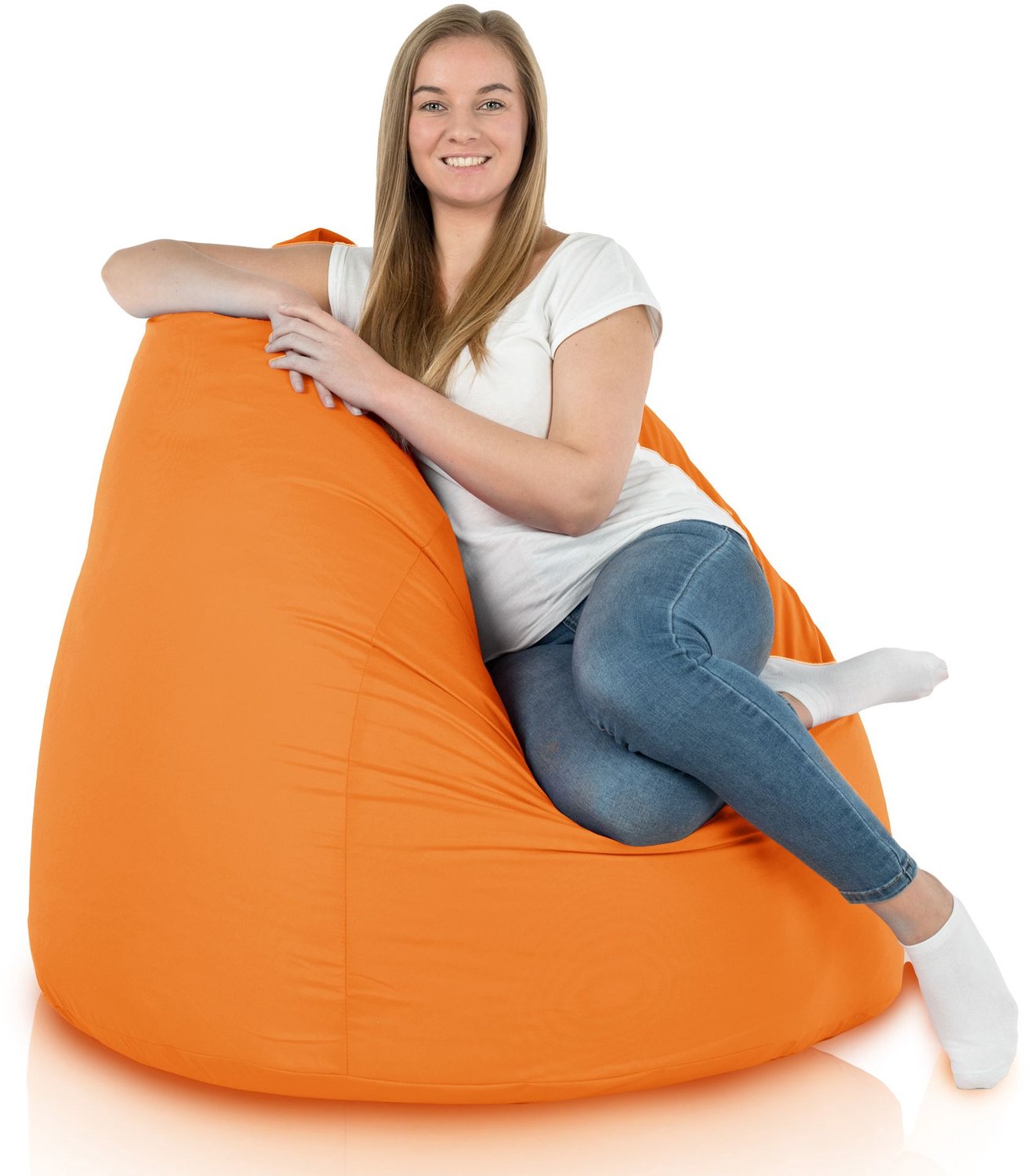 Italpouf Oranje XXL Outdoor Zitzak Puf Waterdicht Tuin