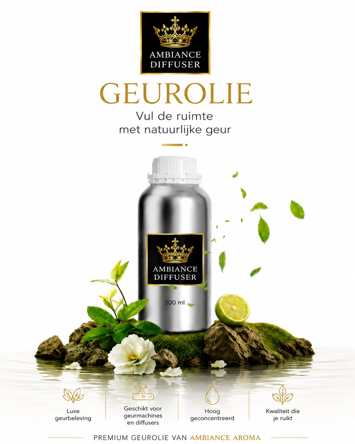 Geurolie Goddess Ambiance Aroma Inspired – Warme Vanillegeur – Luxe Aroma Olie voor Geurmachine – Zoet & Elegant