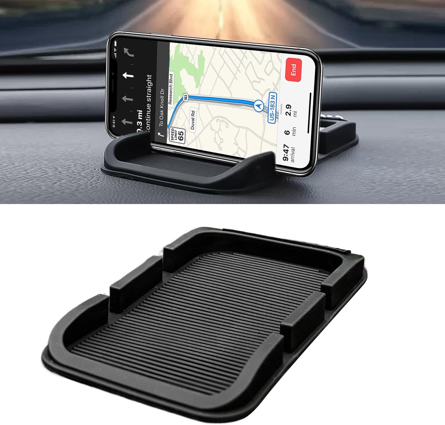 Auto antislippad 3-in-1 - siliconen dashboardmat - opbergkistje voor telefoon, munt en sleutels - ShopVlot