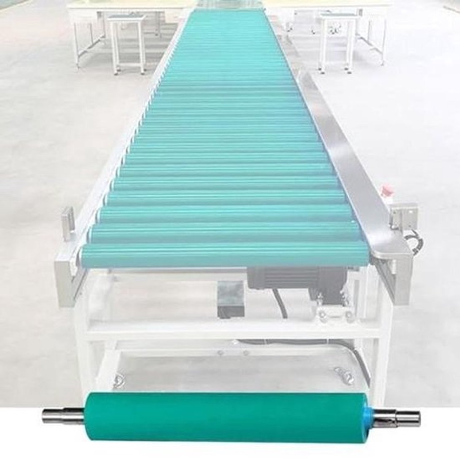 Transportrollen Roestvrijstaal - Materiaalrollen Looppen - Materiaalbehandeling Verbeteren - Polyurethaan Gecoat - 50x550mm - Zilver