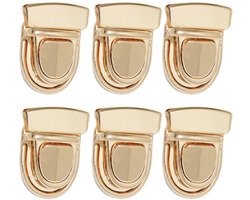 Nifocc Metalen mappenslot, steekslot, portemonnee, push-lock-set, DIY Lock accessoires voor leren tas, portemonnee, goud, 6 stuks