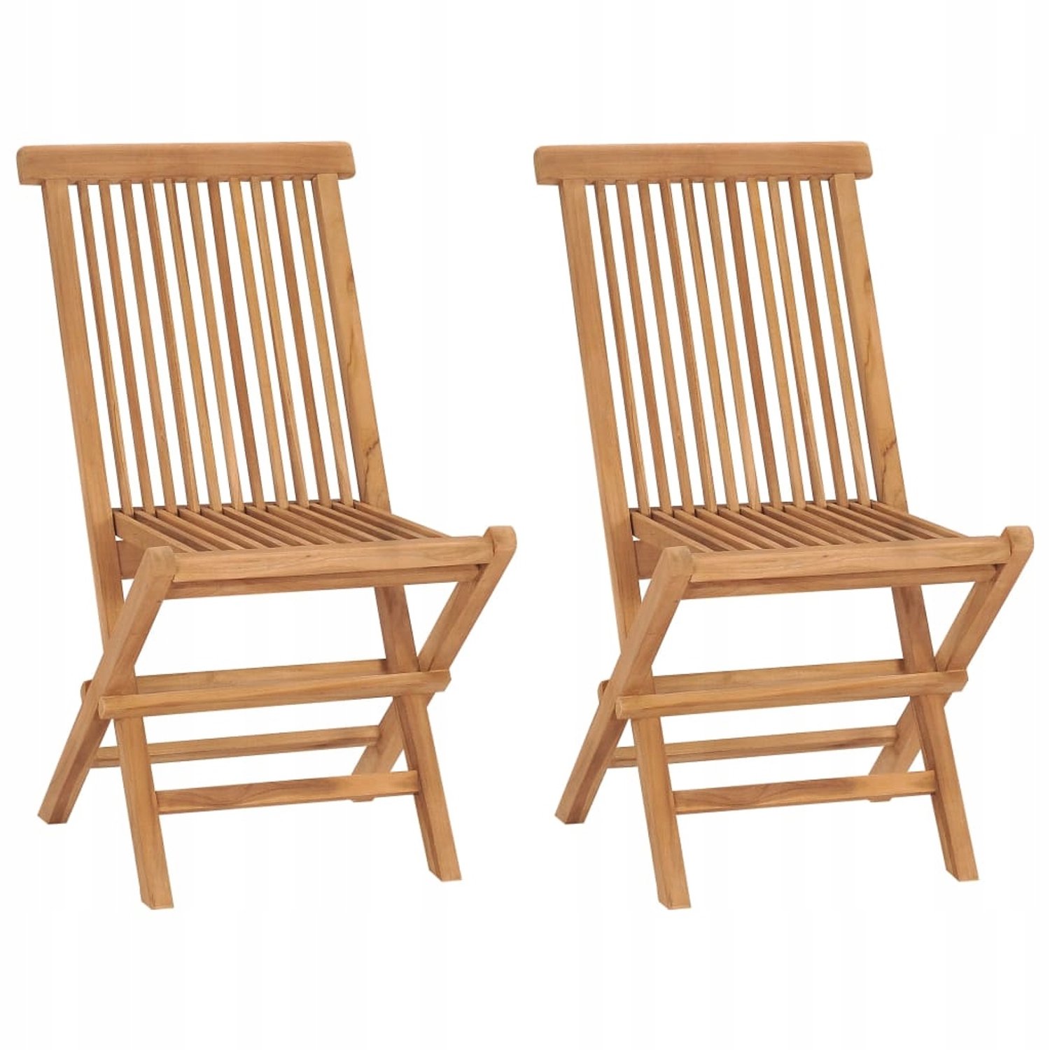 2x Houten Klapstoelen Tuin Balkon Terras - Duurzaam Teak