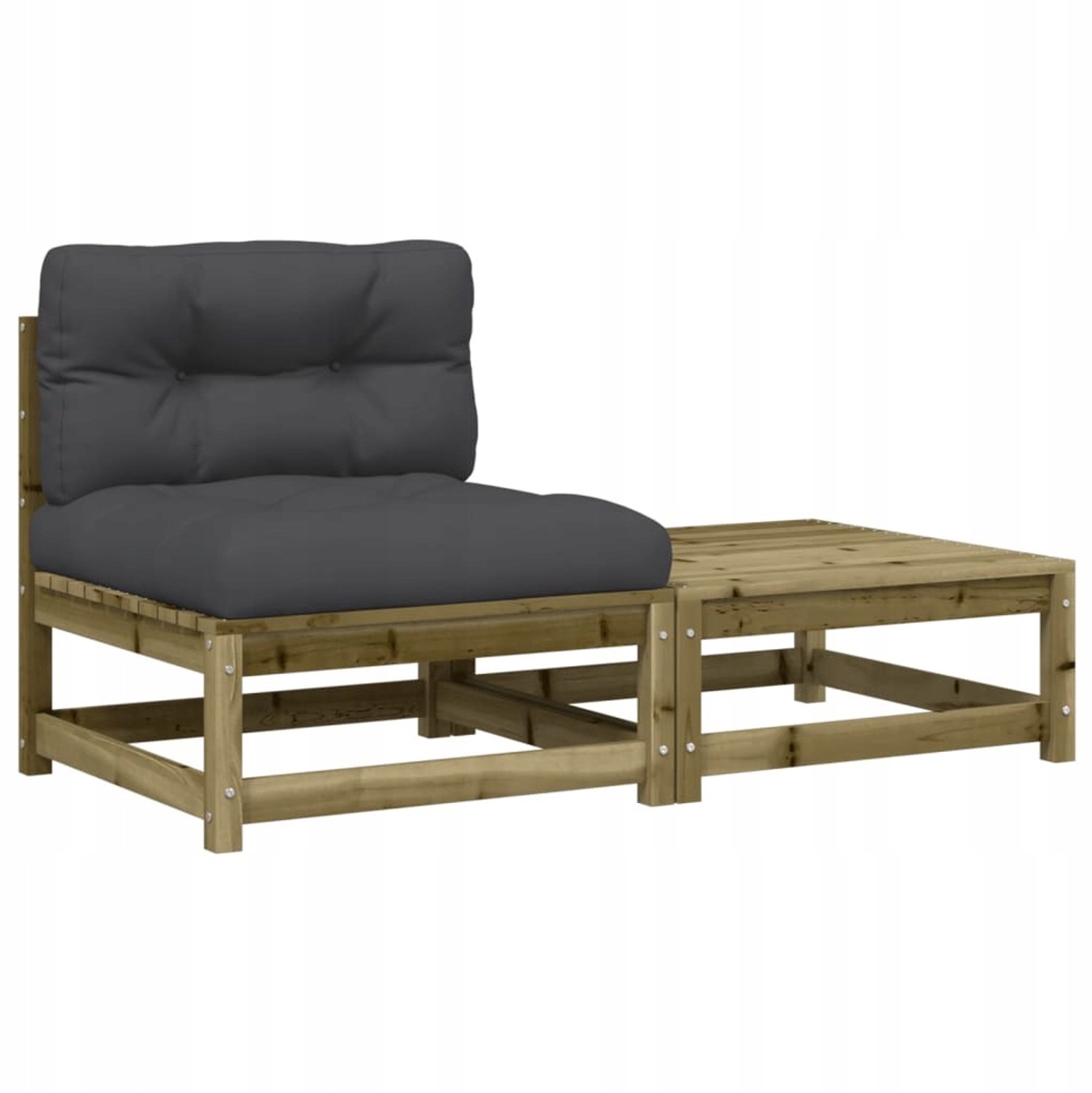 Houten Tuinbank met Kussens & Voetenbank - Comfortabel & Weerbestendig